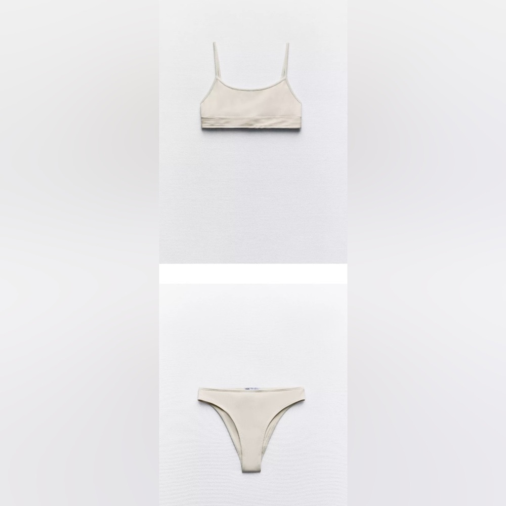 zara rib bikini top and bottom set